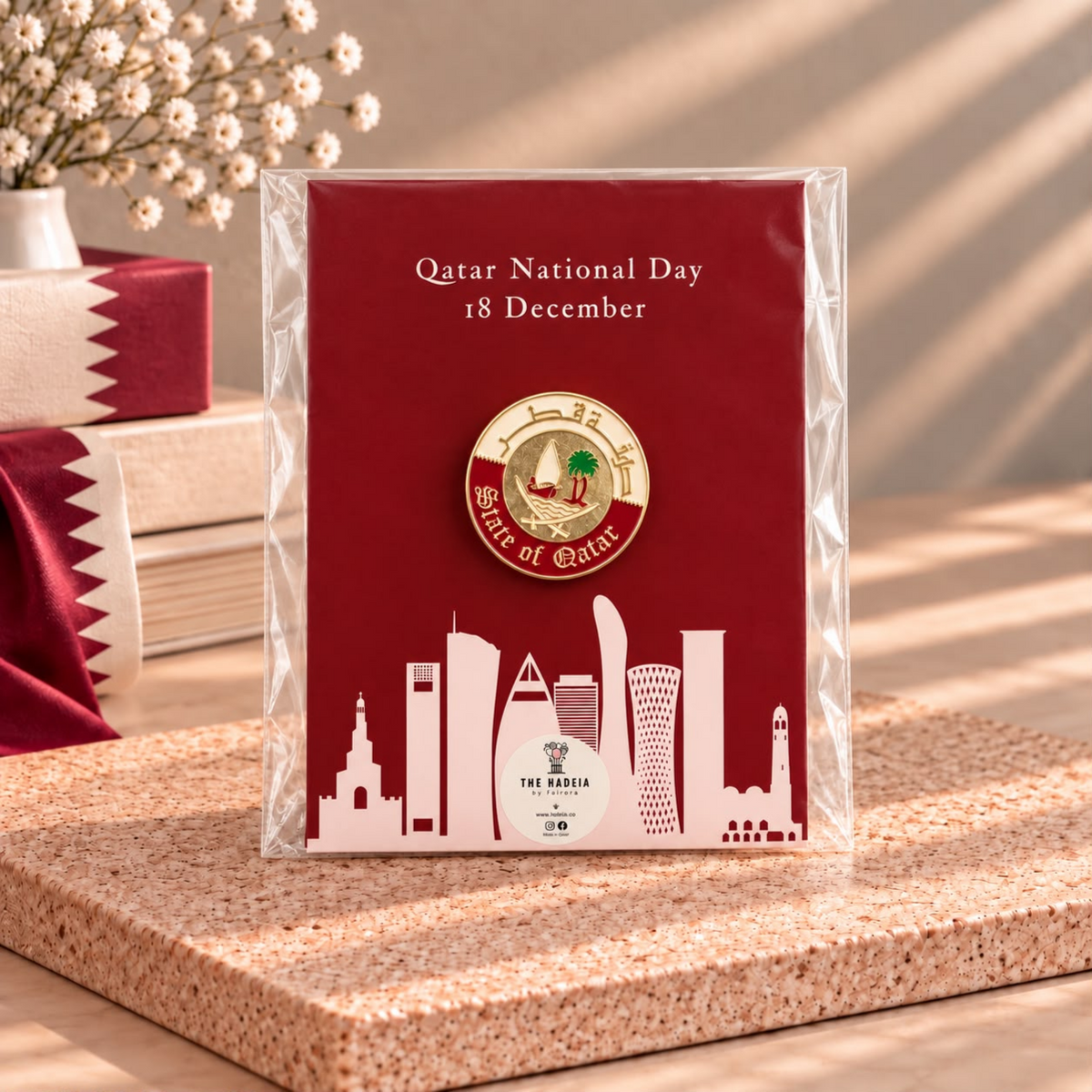 Qatar National Day Clothes Or Bags Magnet State of Qatar Logo