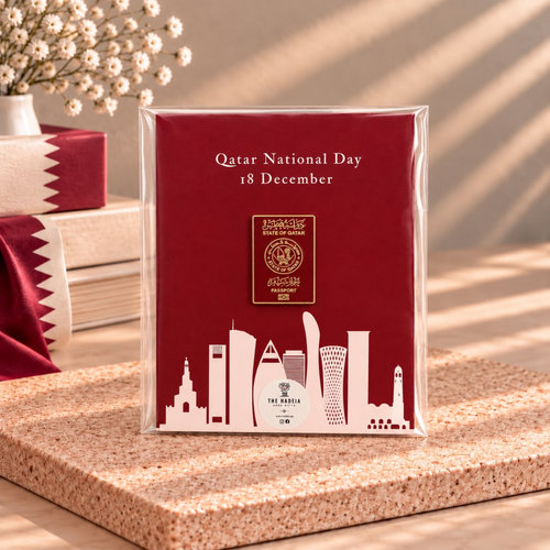 Qatar National Day Clothes Or Bags Magnet Passport - Maroon background