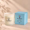 شمعة اللافندر الطبيعية مع علبة زرقاء — Natural lavender candle with blue box